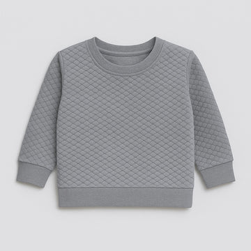 Diamond Knit Sweatshirt (H-Grey)